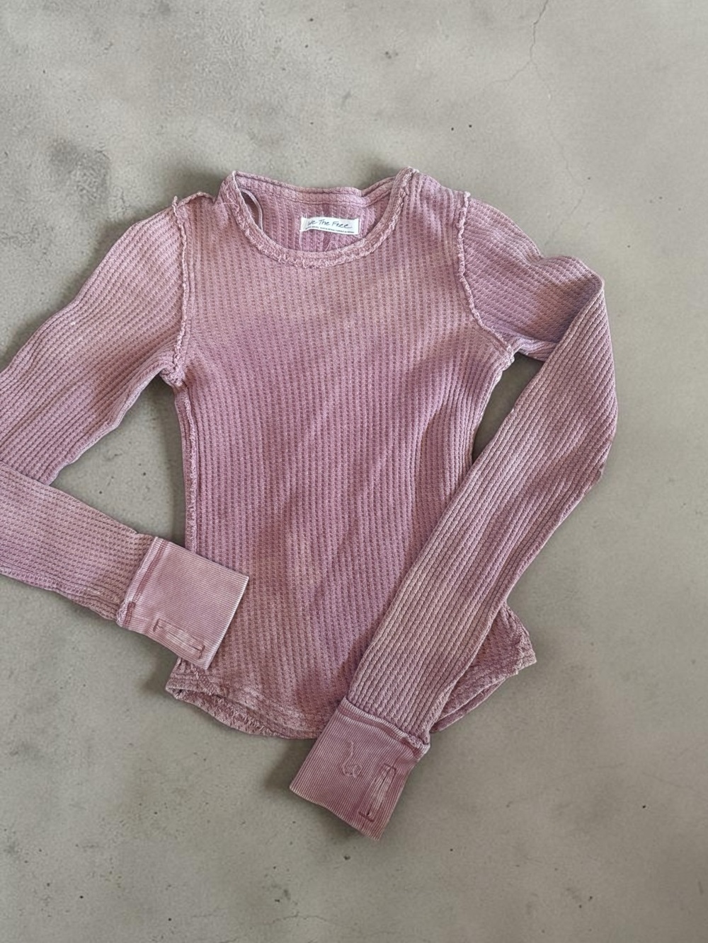 We The Free Ribbed Scoop-Neck Sweater in Dusty Rose